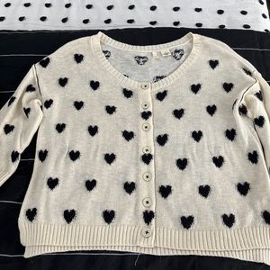Anthropologie cropped heart sweater sz sm